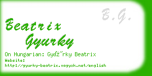 beatrix gyurky business card